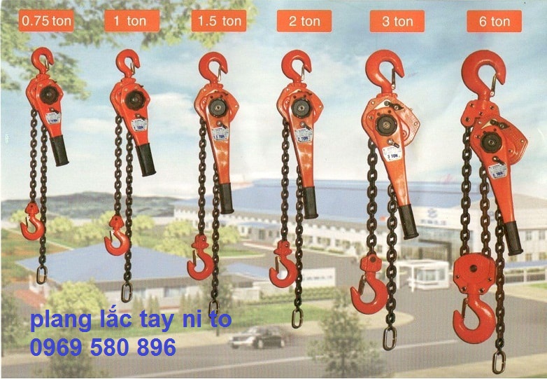 Plang  xích lắc tay  ni to 1,5 tấn xích dài 1,5 m 