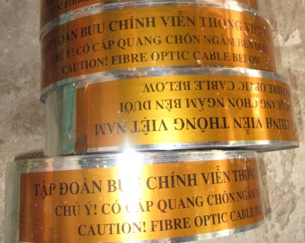 Băng cảnh báo, băng báo hiệu cáp điện, cáp quang, đường ống chôn ngầm