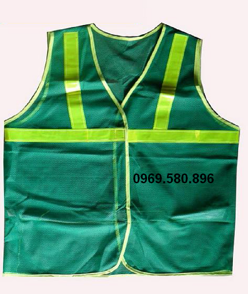 Áo phản quang lưới - Màu xanh môi trường